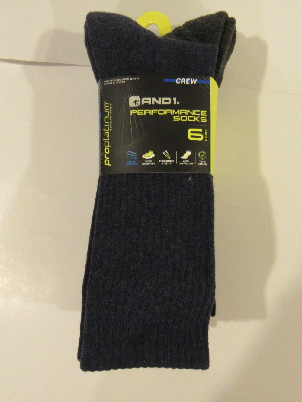 NEW 6-PACK AND1 BRAND MENS CREW SOCKS